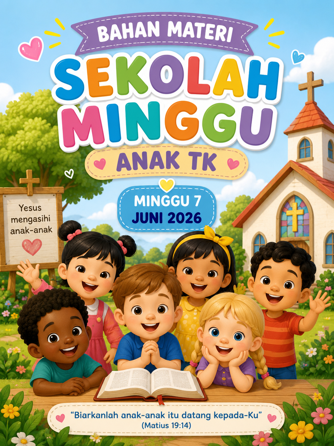 Bahan Materi Sekolah Minggu Anak TK Minggu 7 Juni 2026